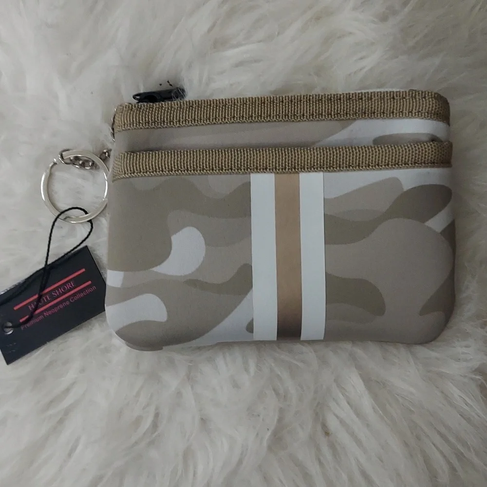 Haute Shore Max Sahara Beige Camo Card zip Case Pouch New